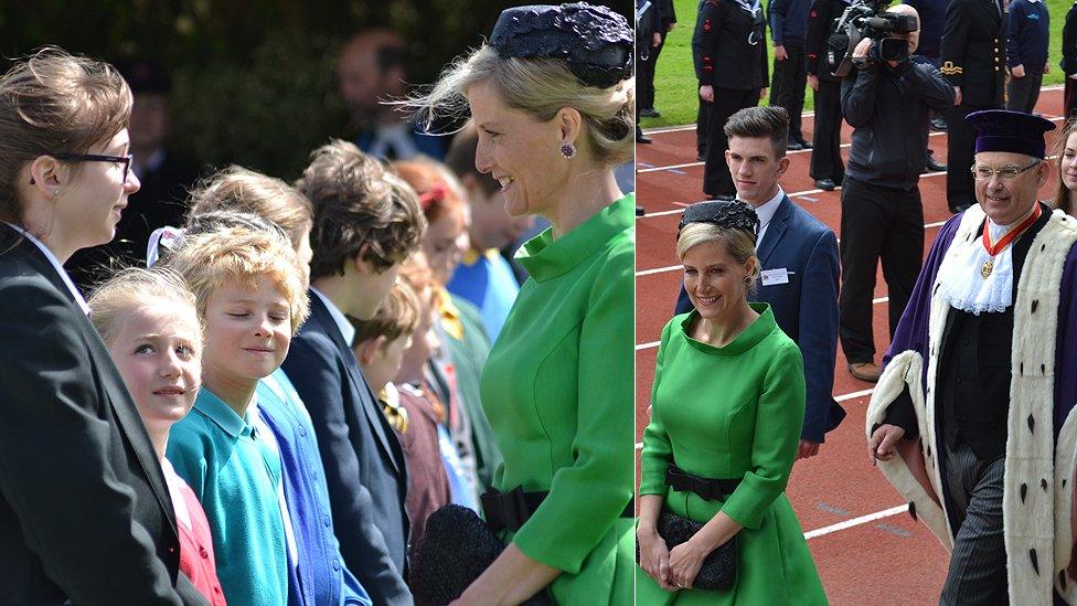 Countess of Wessex with children and Bailiff