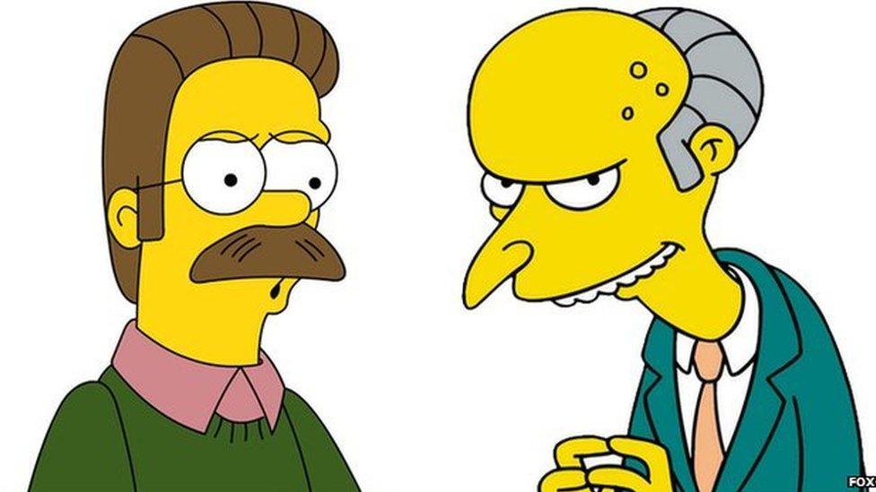 Ned Flanders and Mr Burns