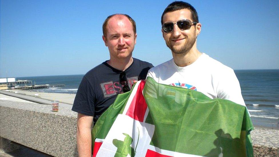 Carl Froch and Nottingham flag