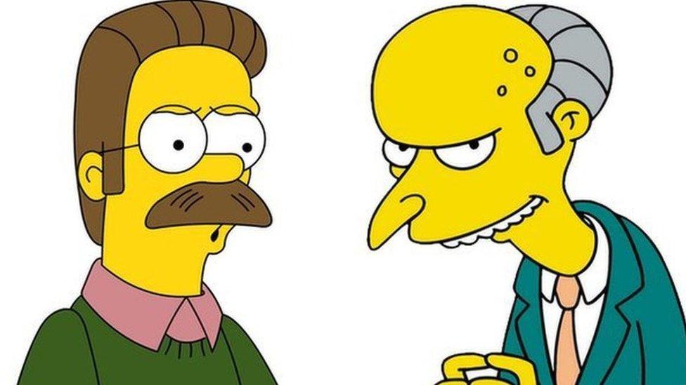 Ned Flanders and Mr Burns