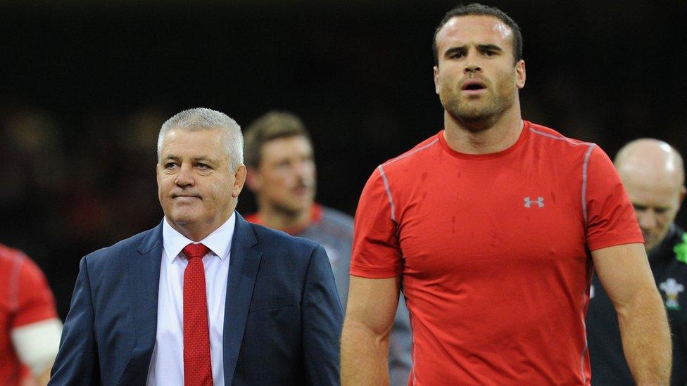 Wales coach Warren Gatland and centre Jamie Roberts