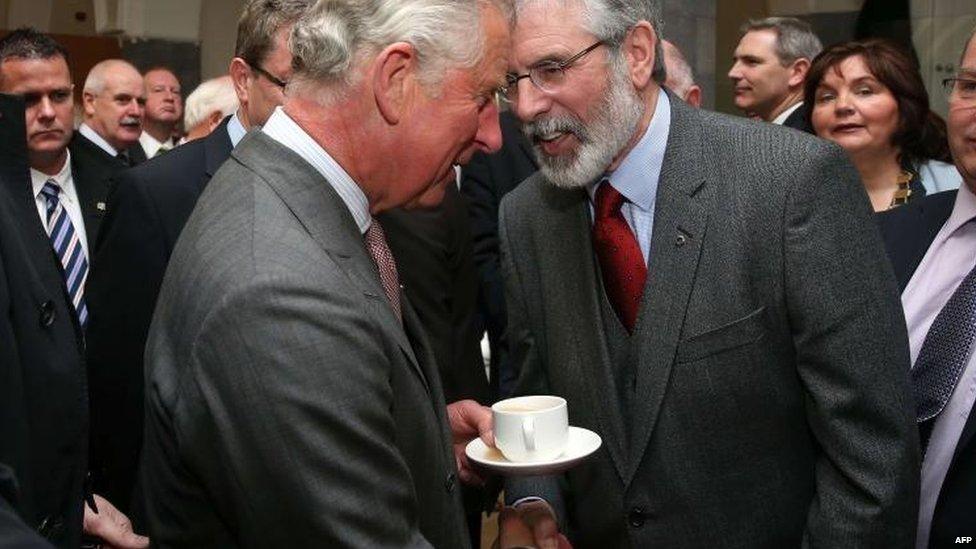 Prince Charles meets Sinn Fein leader Gerry Adams