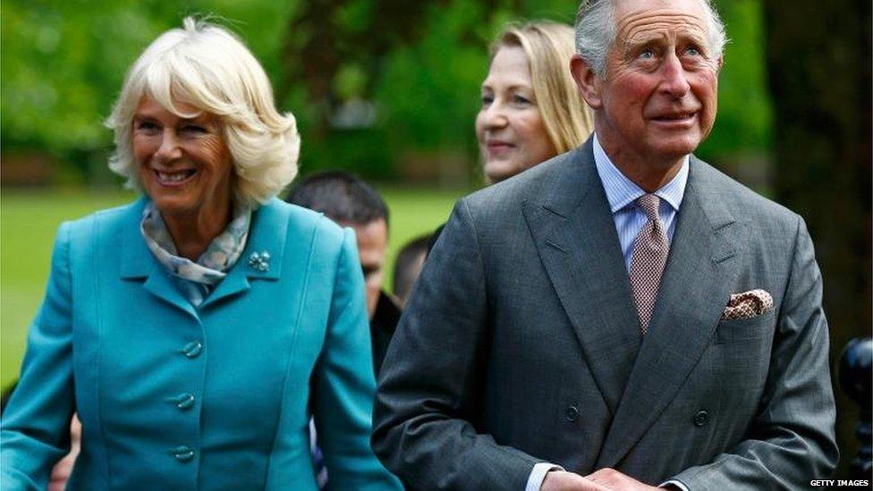 Duchess of Cornwall and Prince Charles arriving at National University of Ireland Galway