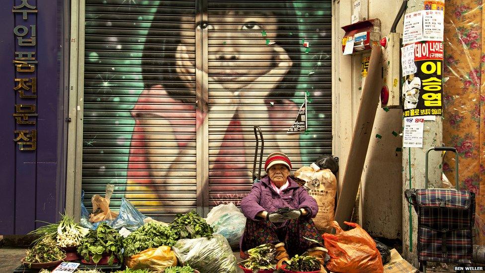 A vendor at Busan's Gupo market