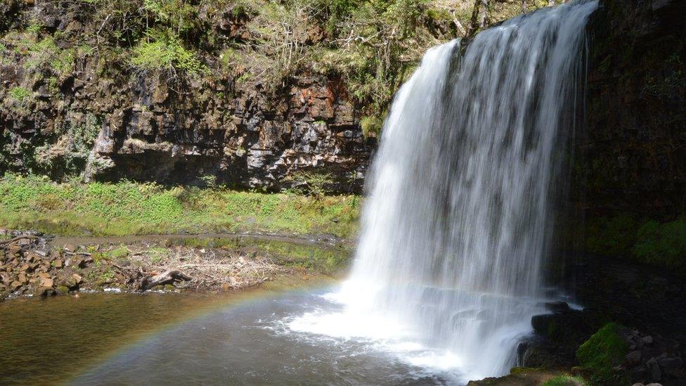 Sgwd yr Eira waterfall in the Brecon Beacons National Park taken by Steve Thomas from Pencoed