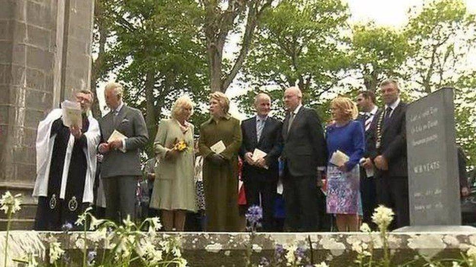 The royal couple visited the grave of Irish poet WB Yeats