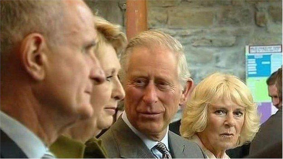 Prince Charles met former Irish President Mary McAleese at a church service on Wednesday