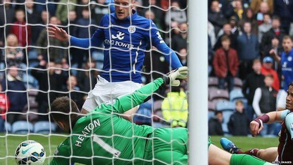 Jamie Vardy and Tom Heaton