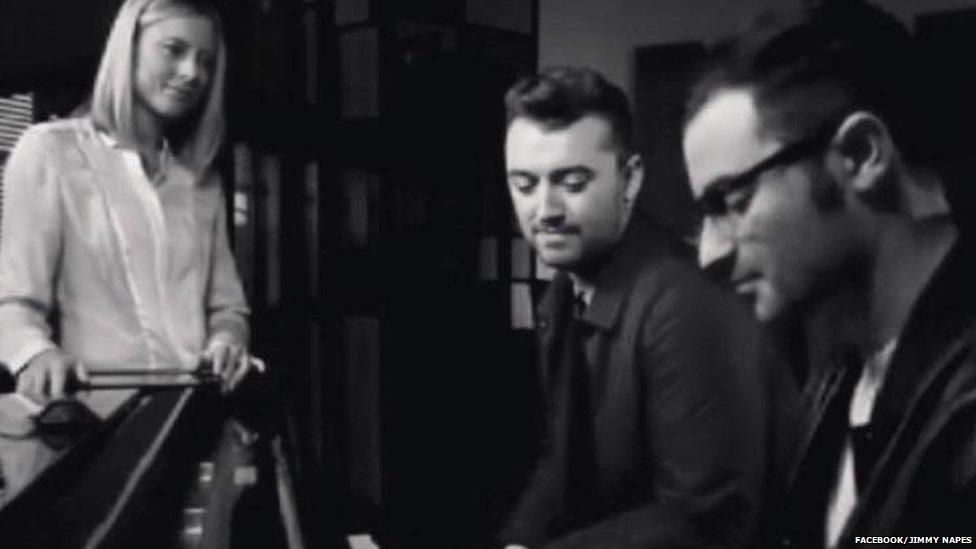 Sam Smith working in the studio with Jimmy Napes