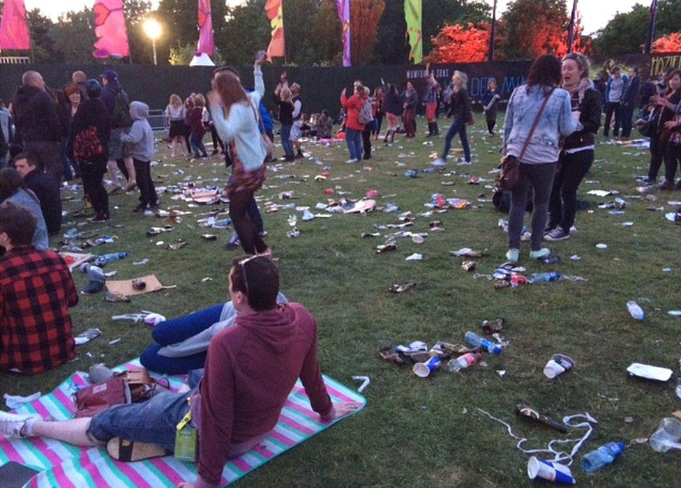 Litter on the field