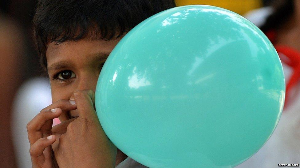 Boy with balloon