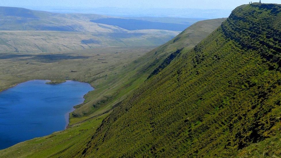 Fan Brycheiniog overlooking Llyn-y-Fan Fawr in the Upper Swansea Valley, taken by Mark Baker from Swansea