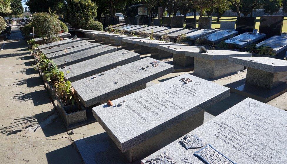 Graves of people who died in the AMIA bomb