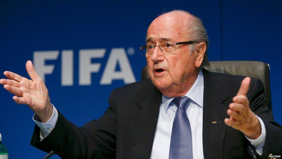 FIFA President Sepp Blatter gestures as he addresses a news conference after a meeting of the FIFA executive committee in Zurich