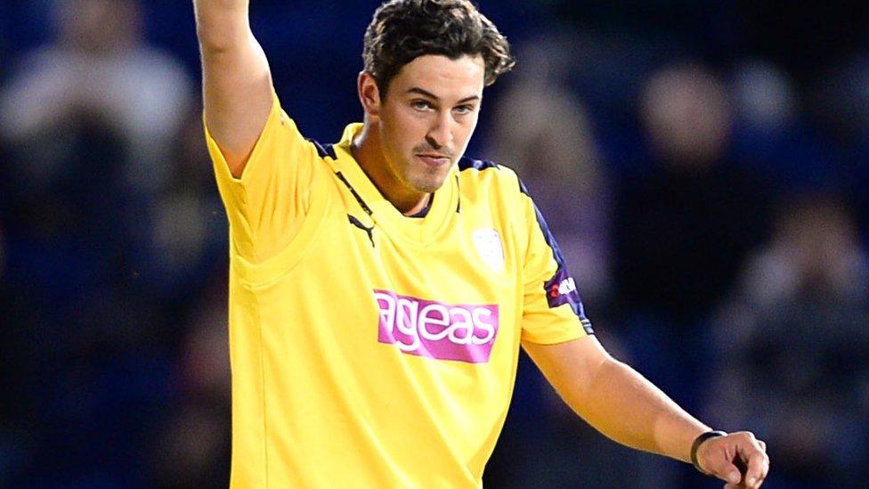 Chris Wood of Hampshire celebrates