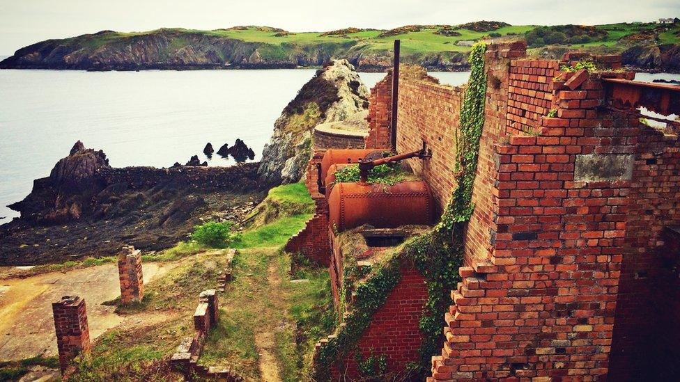 The abandoned Porth Wen brickworks on the Isle of Anglesey Coastal Path captured by Tamsin Law.