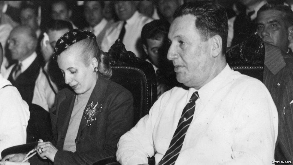 Eva (Evita) Peron and Juan Peron, 1950