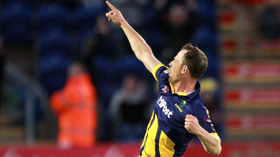 Graham Wagg of Glamorgan celebrates