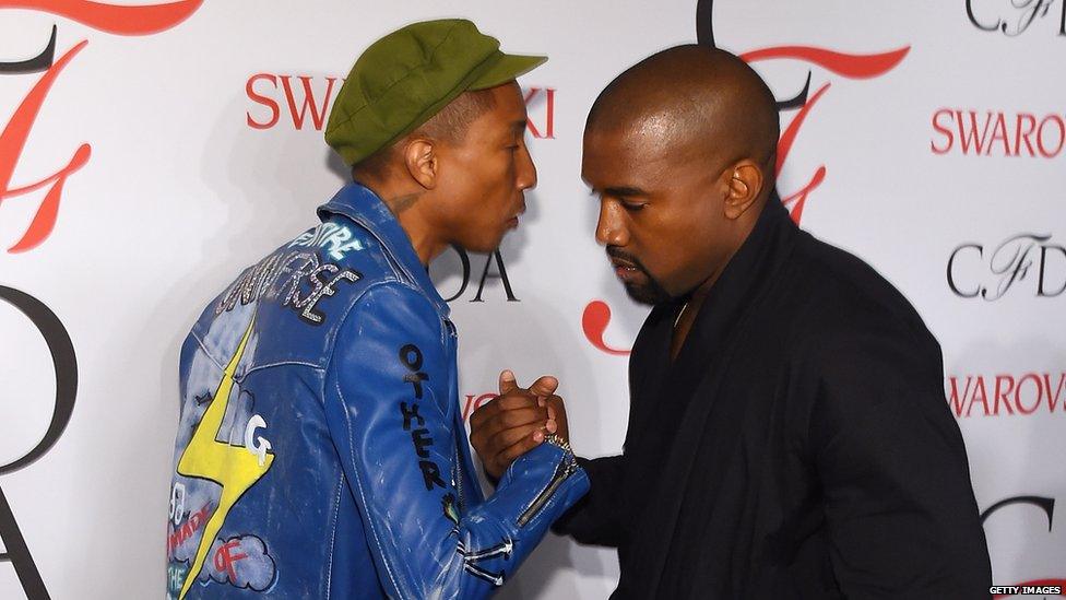 Pharrell Williams (left) and Kanye West