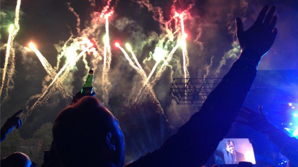 The fireworks at the end of Manic Street Preachers' BBC Wales Music Day gig at Cardiff Castle on 5 June were captured by Tracy Austin-Brydon, of Carmarthenshire