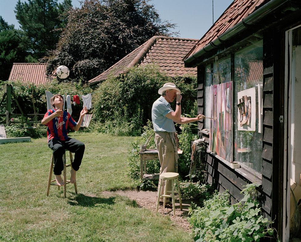 Sargy painting with Michael