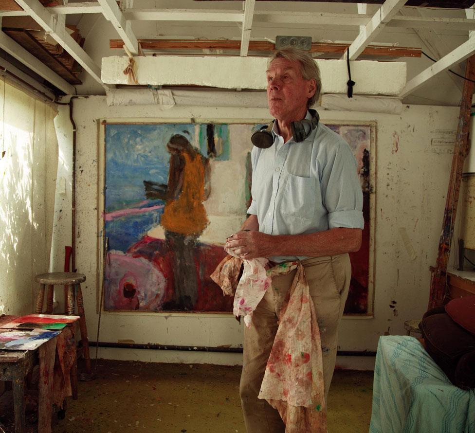 Sargy Mann in his studio