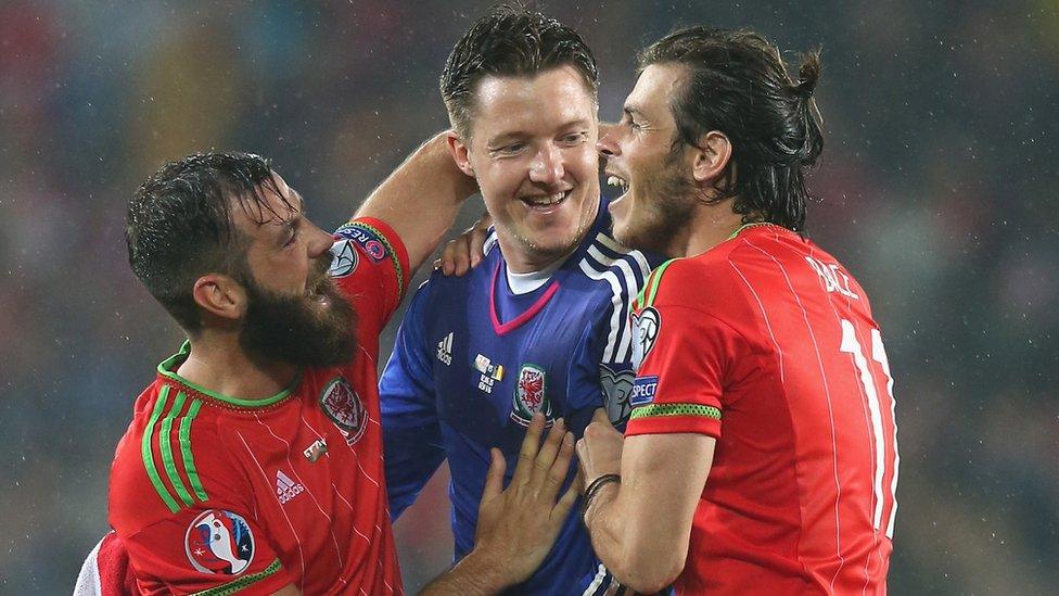 Joe Ledley, Wayne Hennessey and Gareth Bale