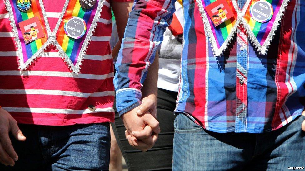 Same-sex marriage campaigners in Northern Ireland