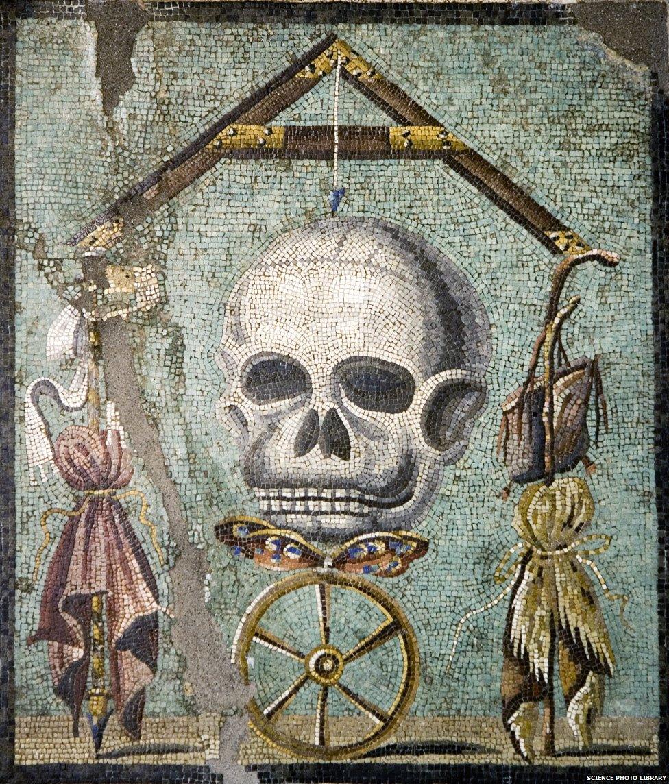 Roman memento mori mosaic