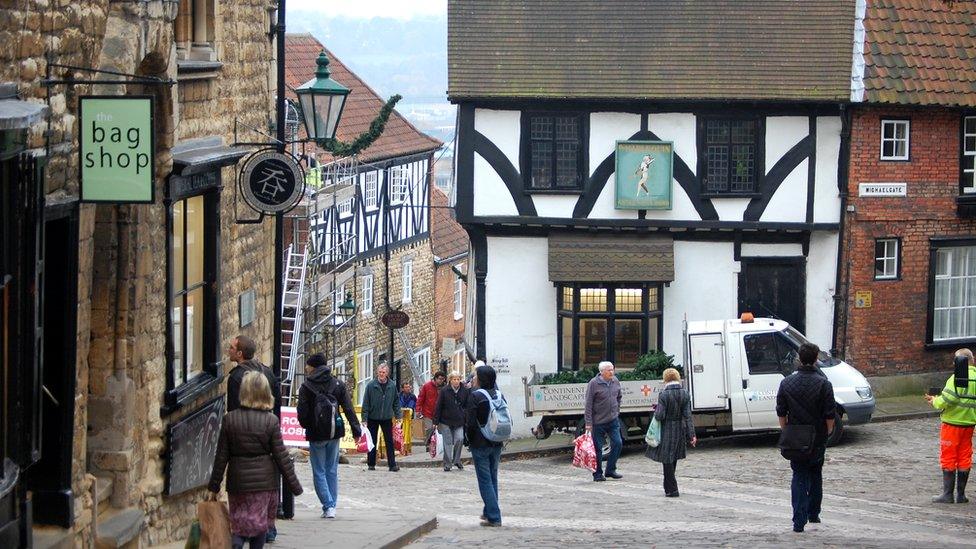 Views across Lincoln from Steep Hill