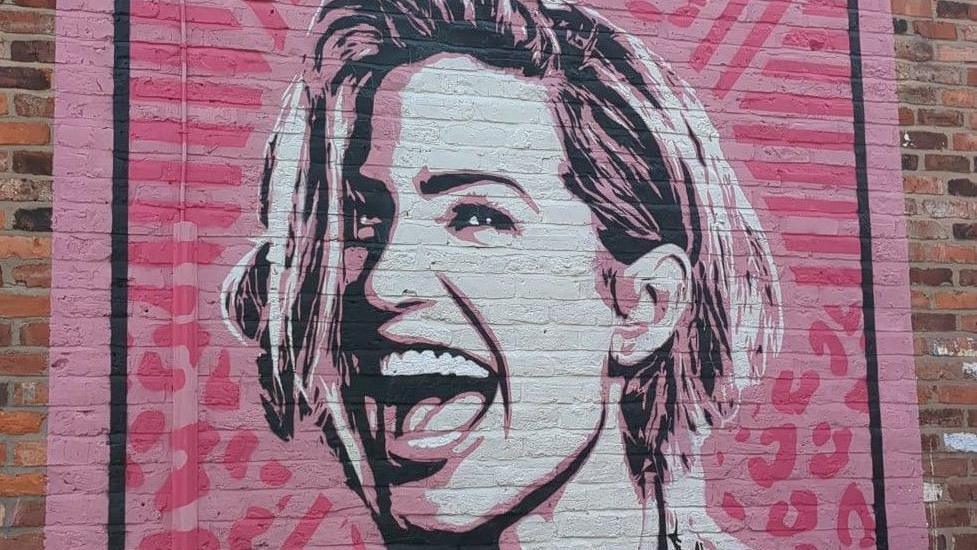 Mural of Sarah Harding in Stockport