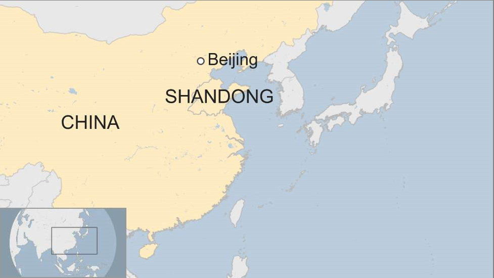 A map shows the location of Shandong in China