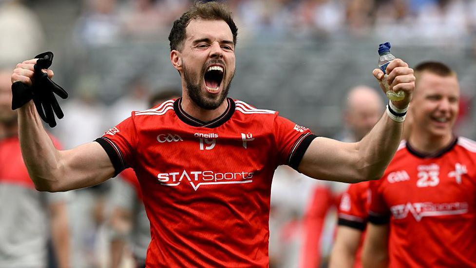 Louth's Conor Early celebrates the quarter-final win over Monaghan