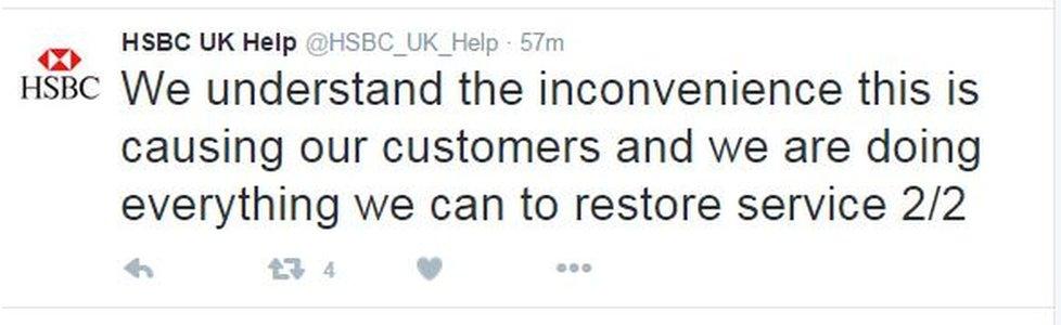 Twitter post from HSBC