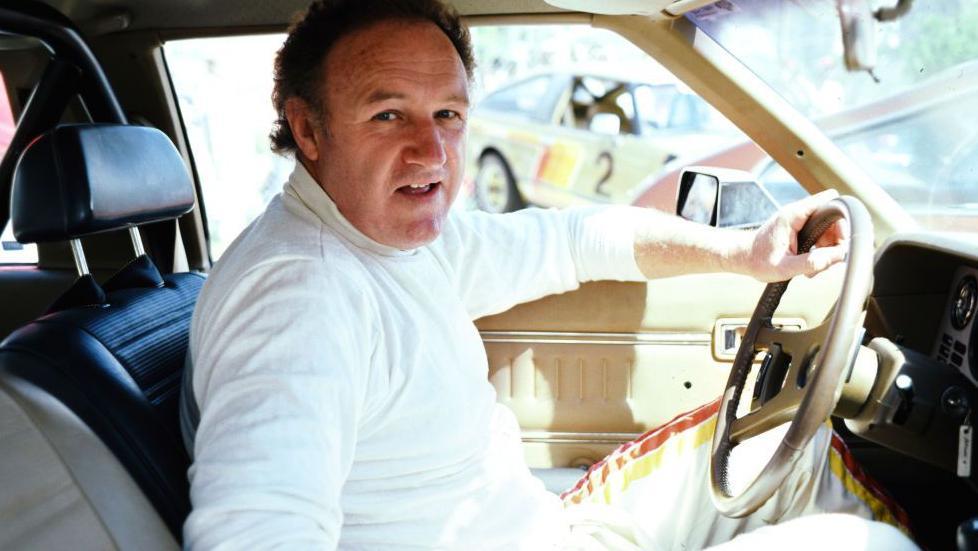 Gene Hackman pictured in a car