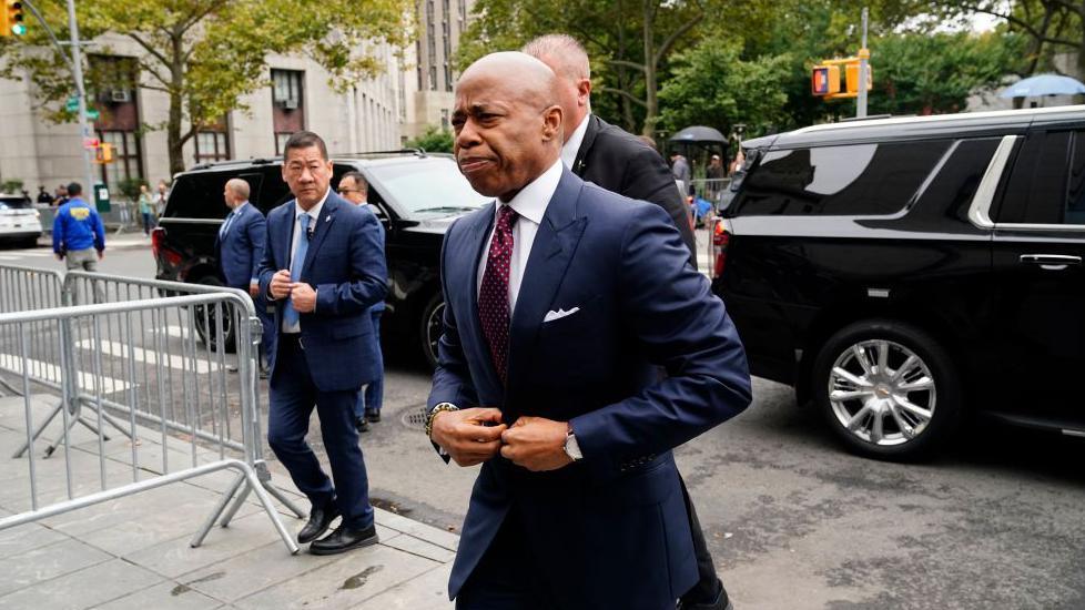 Eric Adams arrives at federal court in New York