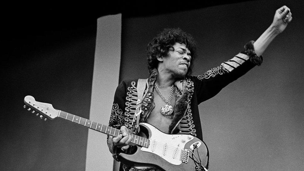 Jimi Hendrix. Sound check, Monterey Pop, 1967