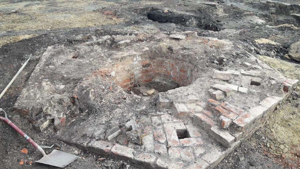 The railway turntable found during the dig