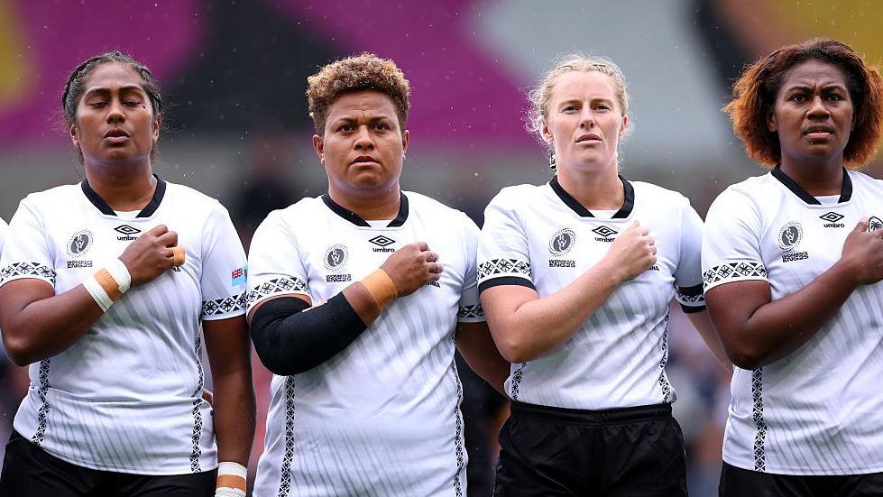 Bitila Tawake, Vika Matarugu, Jade Coates and Mereoni Nakesa of Fiji
