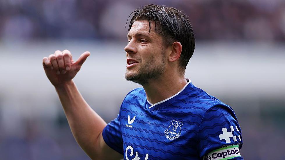 Everton captain James Tarkowski during the Premier League defeat by Sunderland in May 2026