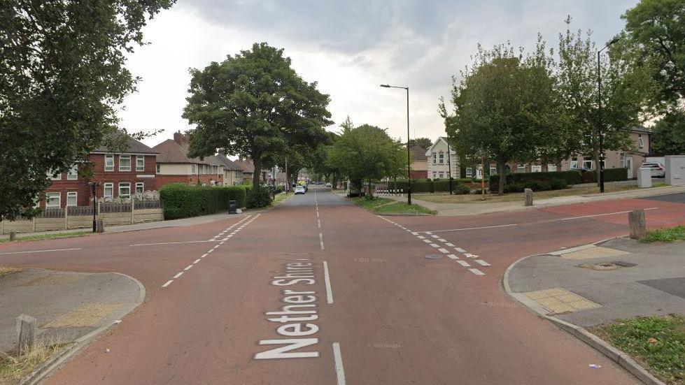 The junction of Nether Shire Lane and Sicey Avenue in Sheffield