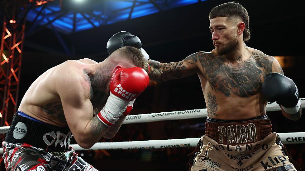 Liam Paro lands a right hand on Lewis Crocker