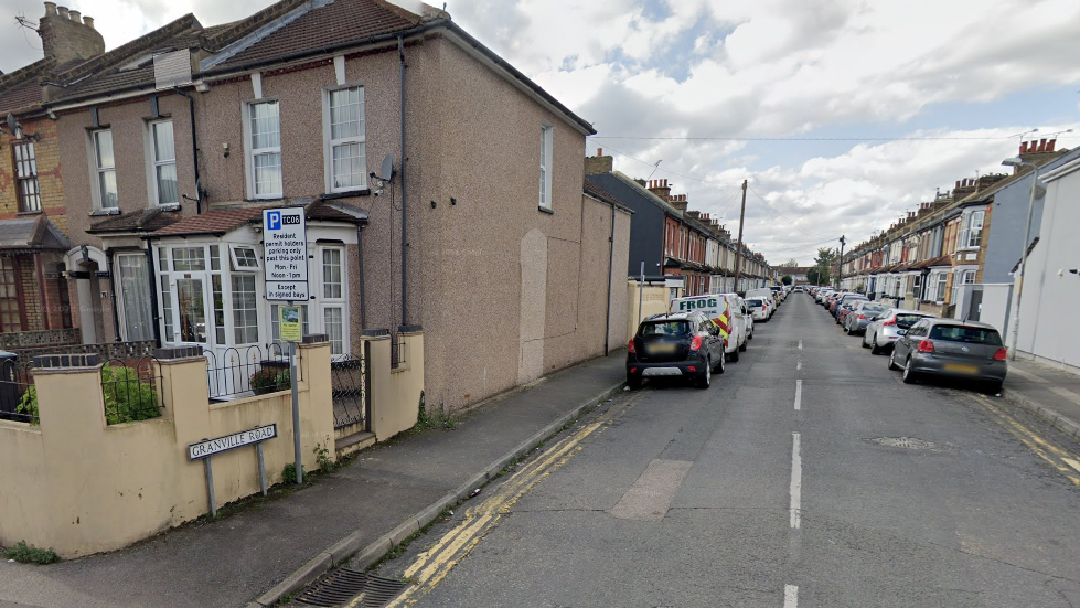 A google image of the entrance to Granville Road, Gravesend. 