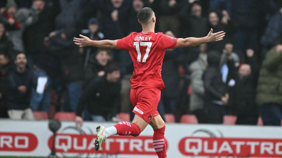 Jamie Donley celebrates