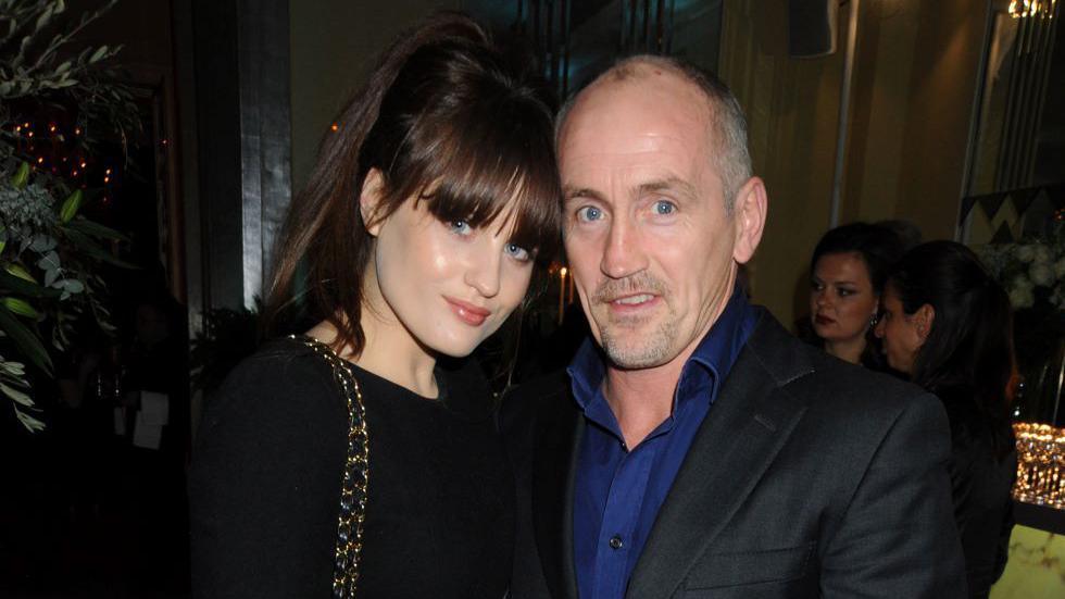 A picture of former boxer Barry McGuigan and his late Daughter actress Danika before she passed away both wearing black and smiling. 