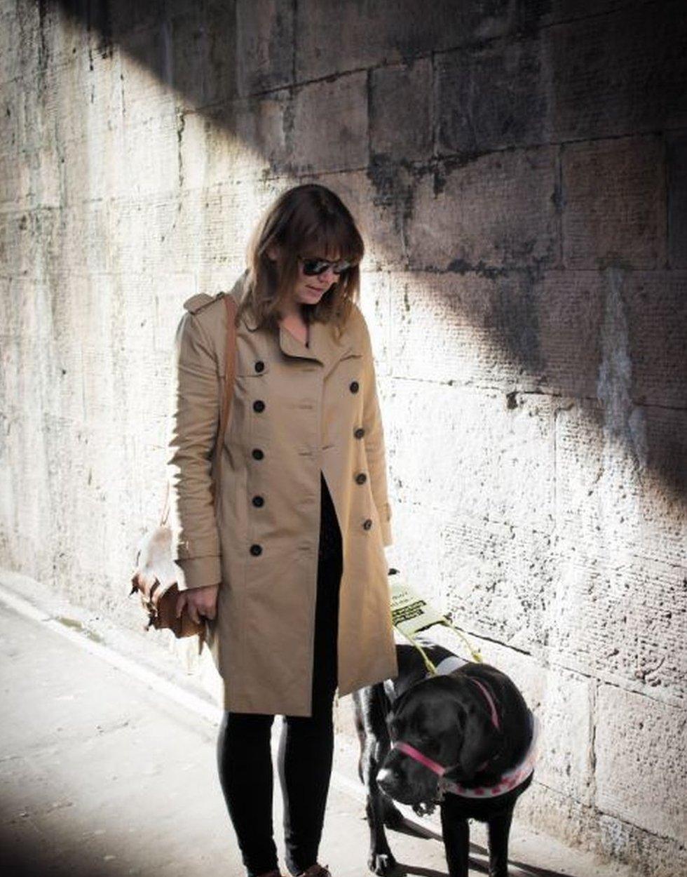 Sam Little and her guide dog Ziggy