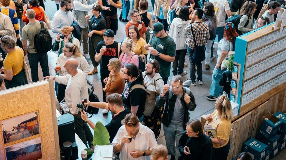 Dozens of people are pictured in the Bristol Beacon for the Bristol Coffee Festival