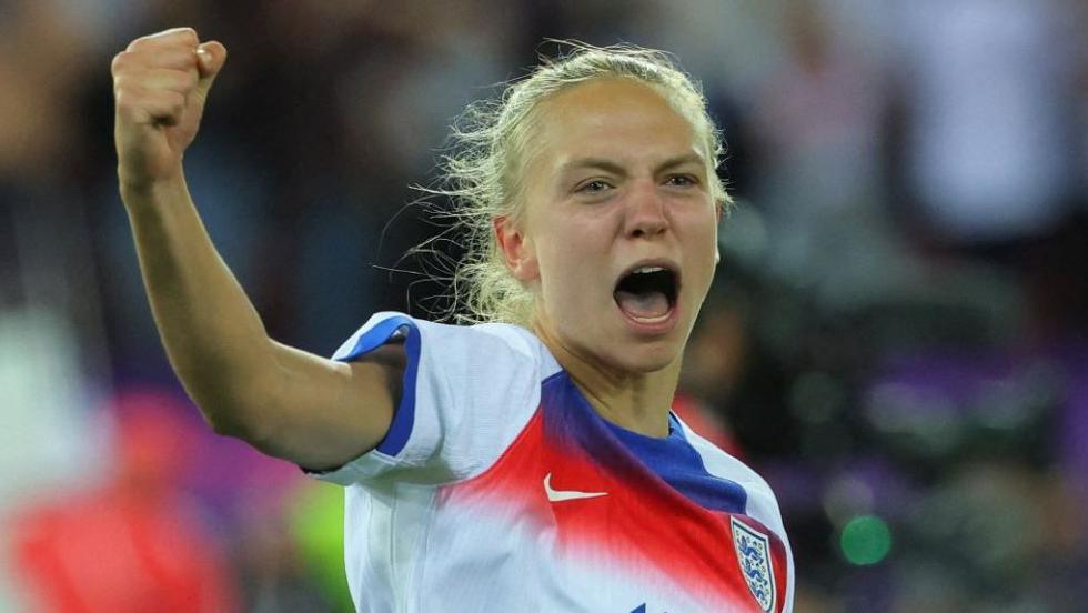 England footballer Esme Morgan in her national team kit