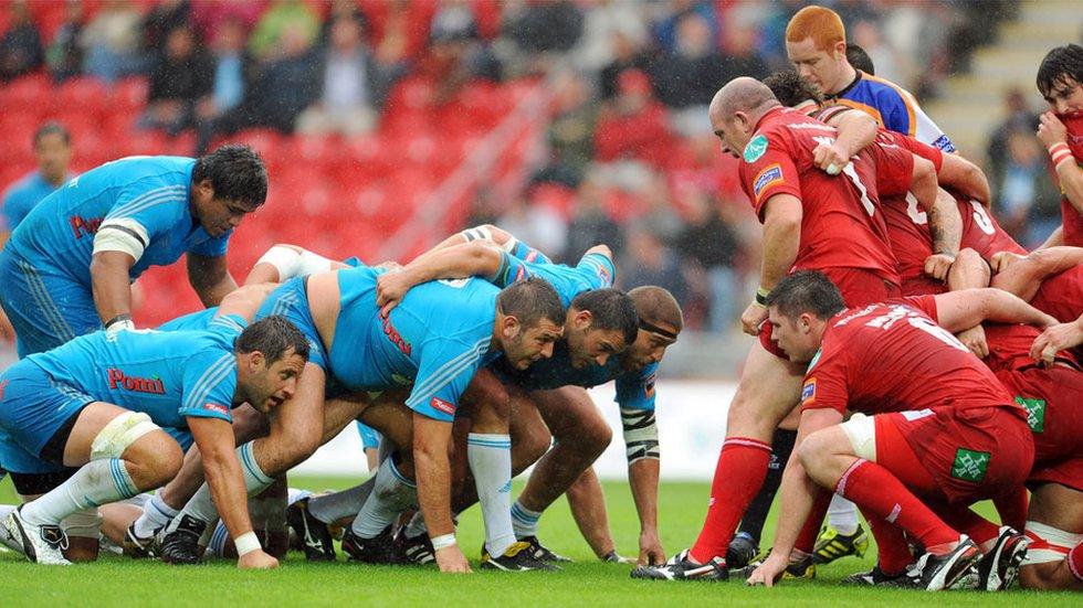 Action from a Pro 12 match