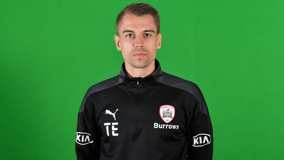 Tonda Eckert poses during a Barnsley FC 2020-21 photocall on August 27, 2020